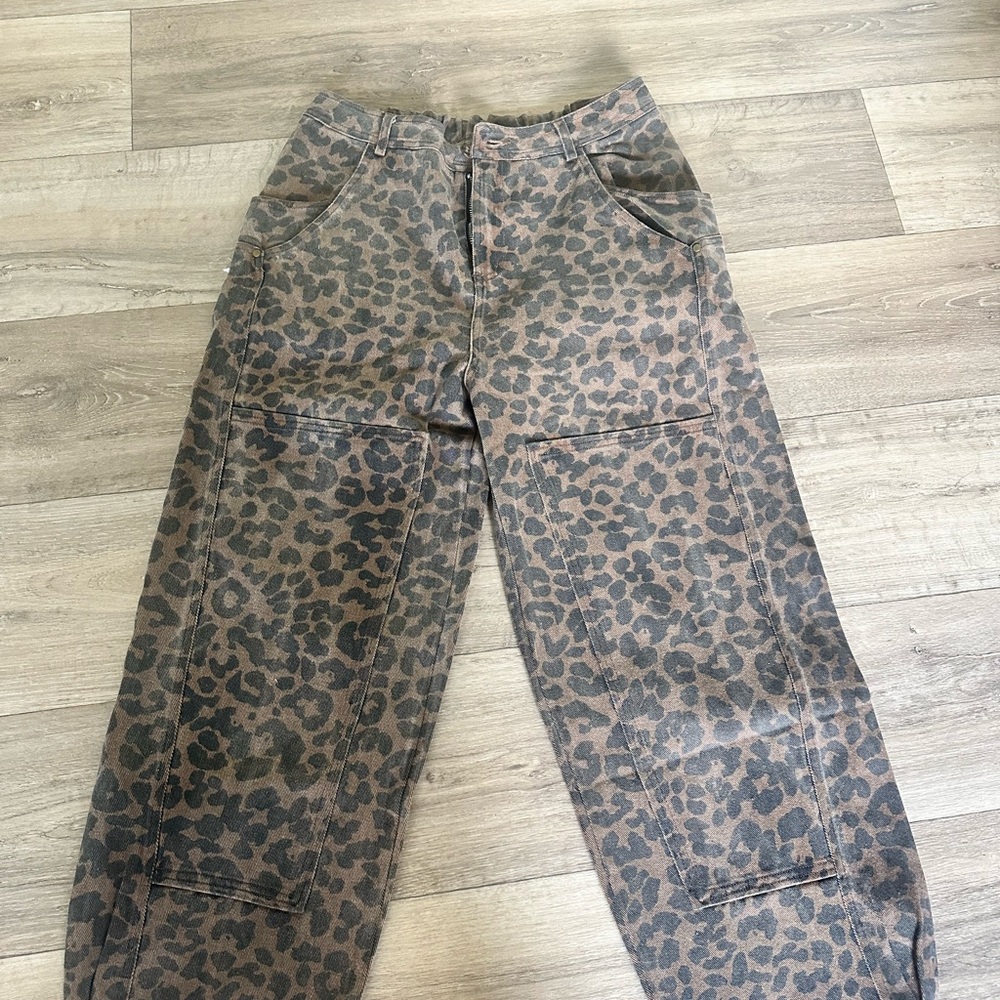 So Me Leopard Print Jeans - Brown and Black